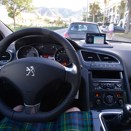 Kilt in a car