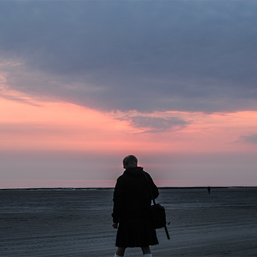 Kilt Sonnenuntergang auf Insel Römö an der Nordseeküste.