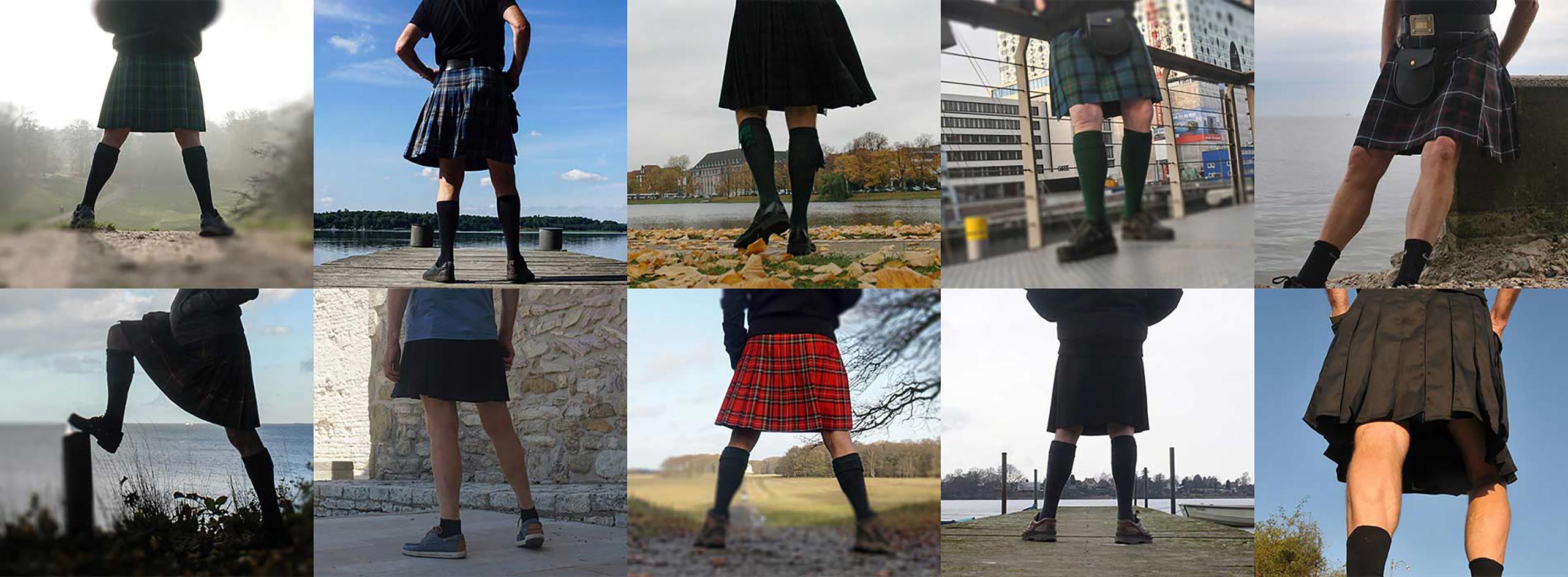 Men in kilts and skirts